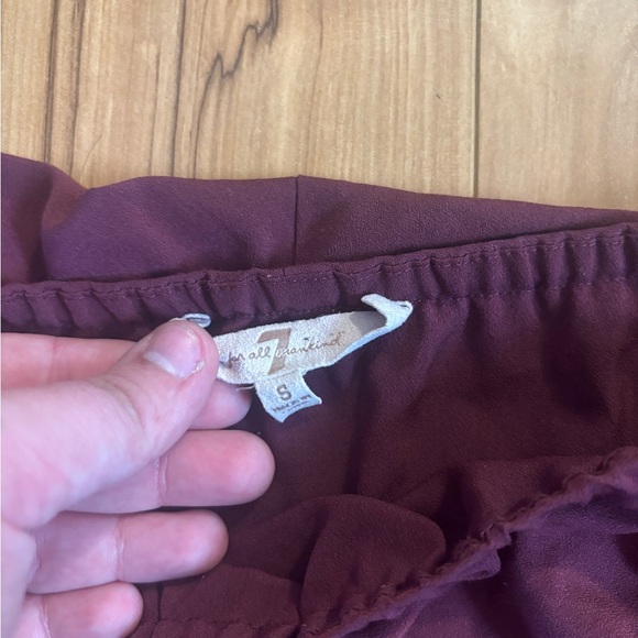 7 for all Mankind Burgundy Sleeveless Ruffled Blouse - Picture 3 of 5